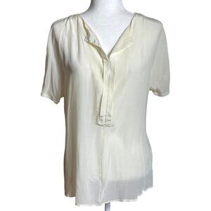 NWT Miilla Silk Top Ivory Pullover Tunic Basic Delicate Boho Flowy Womens M